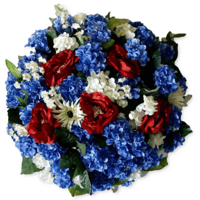 blue-red-white-wreath buy flowers in Lagos