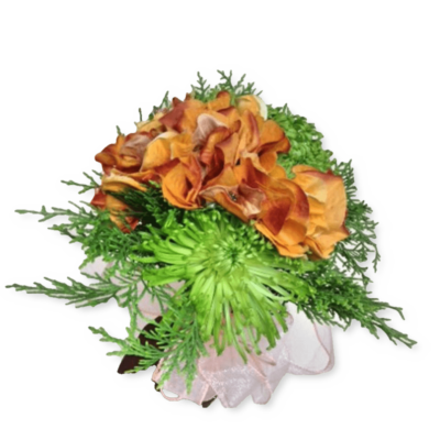 Burnt Orange and Green Bouquet