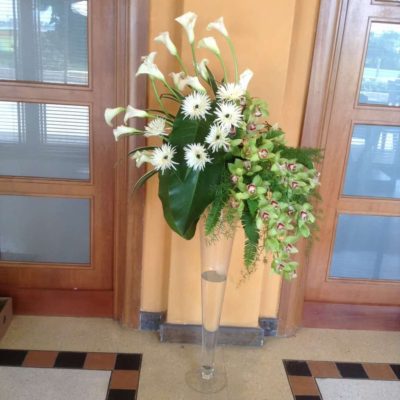 Calla lily orchid floor arrangement