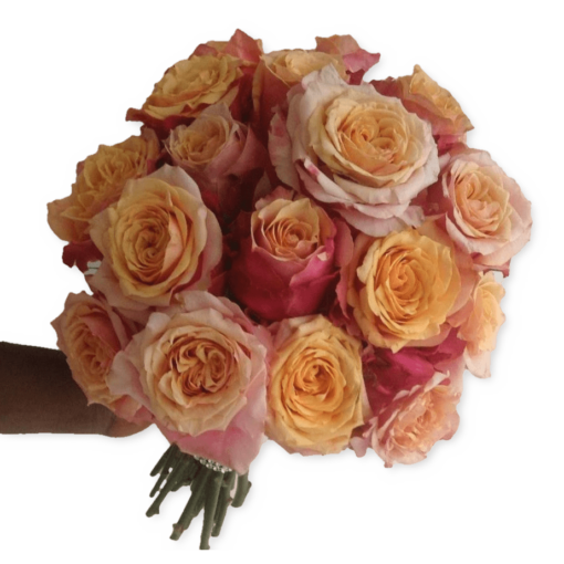 Orange Pink Rose Bouquet