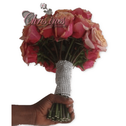Orange Pink Rose Bouquet - Image 2