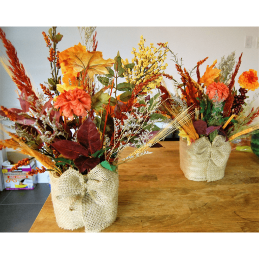 Guest table floral centerpieces and ankara runner - Image 2