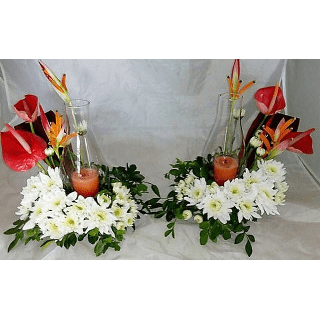 Twin Candle Shade Centerpieces