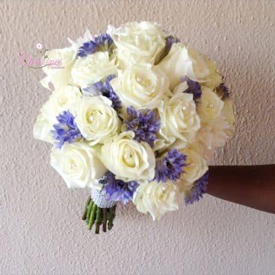 purple and cream bouquet