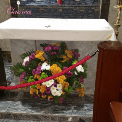 church altar flowers