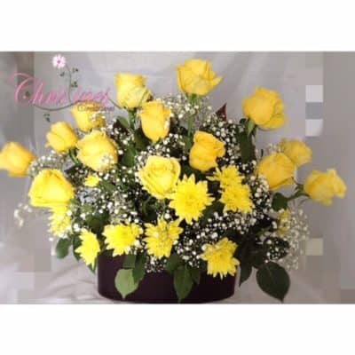 yellow roses arrangement
